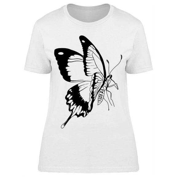 Butterfly Single Line Drawing T-Shirt Women -Image by Shutterstock, Female Small