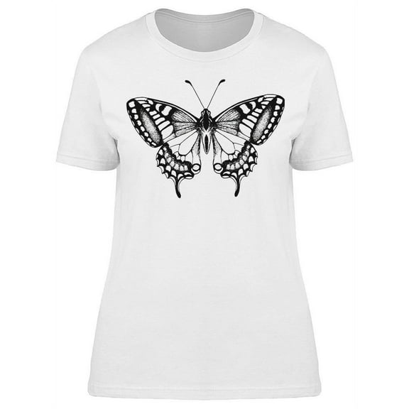 Butterfly Sketch Art T-Shirt Women -Image by Shutterstock, Female Medium