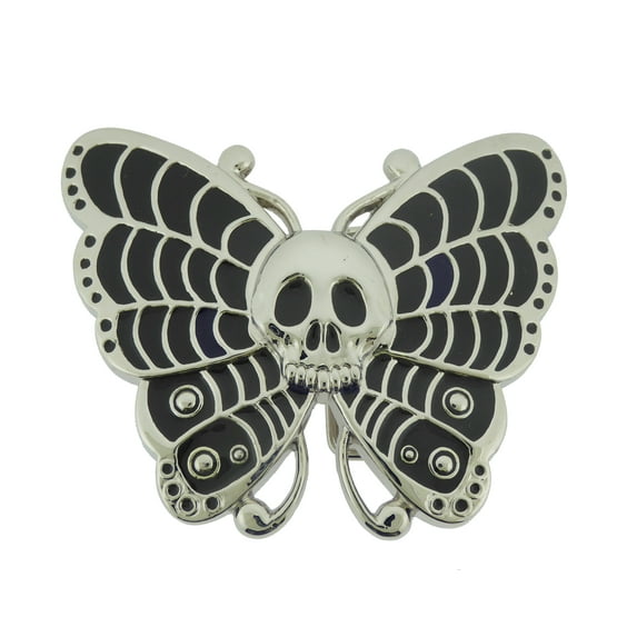 Butterfly Skull Belt Buckle Rock Rebel New Metal Fashion Costume Style