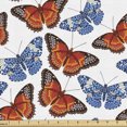 thumbnail image 1 of Ambesonne Butterfly Fabric by the Yard Upholstery, Detailed Winged Insect, 3 Yards, Multicolor, 1 of 4