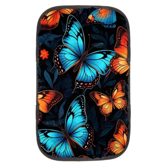 Butterfly Soft Comfortable Furry Printed Car Armrest Cover Armrest Accessory Car Armrest Pad 12.5x8.2 Inch