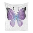 thumbnail image 1 of Butterfly Soft Flannel Fleece Blanket, Pointillistic Fantasy Papillon Butterfly Art with Purple Ombre Color, Cozy Plush for Indoor and Outdoor Use, 50" x 60", Dark Purple and Violet, by Ambesonne, 1 of 6