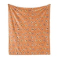 thumbnail image 1 of Butterfly Soft Flannel Fleece Throw Blanket, Cartoon of Papillon Species Delicate Romantic Ornaments, Cozy Plush for Indoor and Outdoor Use, 50" x 70", Apricot Baby Pink, by Ambesonne, 1 of 5