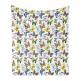 thumbnail image 1 of Butterfly Soft Flannel Fleece Throw Blanket, Colorful Watercolor Animals with Numerous Different Designs and Elements, Cozy Plush for Indoor and Outdoor Use, 50" x 70", Multicolor, by Ambesonne, 1 of 6