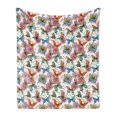 thumbnail image 1 of Butterfly Soft Flannel Fleece Throw Blanket, Flying Butterflies with Floral Elements Vivid Color Palette Wildflowers Retro, Cozy Plush for Indoor and Outdoor Use, 70" x 90", Multicolor, by Ambesonne, 1 of 5