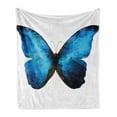 thumbnail image 1 of Butterfly Soft Flannel Fleece Throw Blanket, Modern Image of Insect Bug in Mosaic Ombre Colored Artwork, Cozy Plush for Indoor and Outdoor Use, 50" x 60", Baby Blue Dark Blue, by Ambesonne, 1 of 6