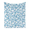 thumbnail image 1 of Butterfly Soft Flannel Fleece Throw Blanket, Moths Joy Connection Mythical Tribal and Bohemian Themed Print, Cozy Plush for Indoor and Outdoor Use, 70" x 90", White and Blue, by Ambesonne, 1 of 5