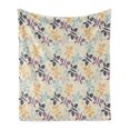thumbnail image 1 of Butterfly Soft Flannel Fleece Throw Blanket, Pastel Colored Spring Time Inspired Pattern Butterfly Silhouettes and Blossoms, Cozy Plush for Indoor and Outdoor Use, 60" x 80", Multicolor, by Ambesonne, 1 of 5