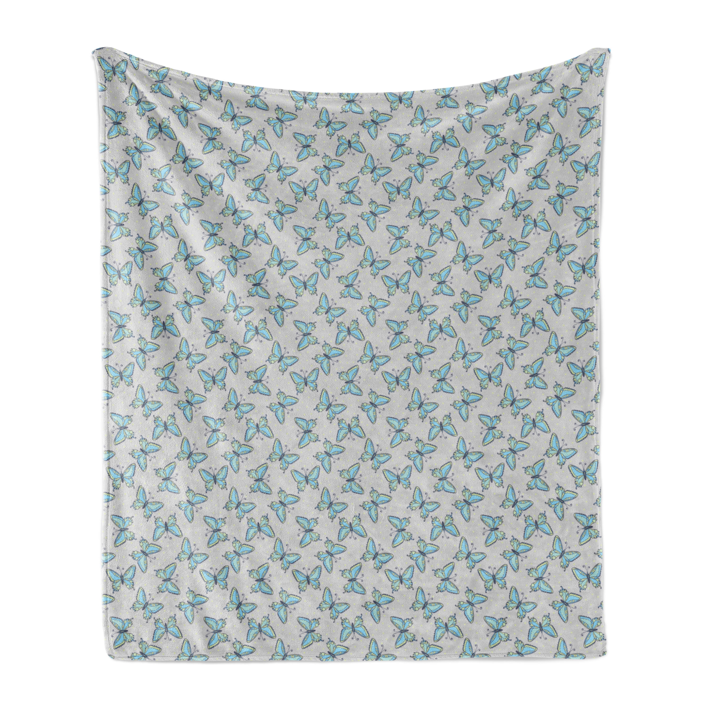 Insect Pattern Throw Butterfly Soft Flannel Fleece Throw Blanket, Pattern of Insect and Tiny ...
