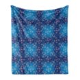 thumbnail image 1 of Butterfly Soft Flannel Fleece Throw Blanket, Spring Animal Floral Blossoms Abstract Motif Dark Tones, Cozy Plush for Indoor and Outdoor Use, 70" x 90", Dark Sky Blue Sea Blue, by Ambesonne, 1 of 5
