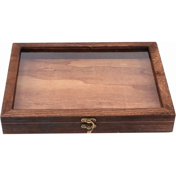 Butterfly Specimen Display Box 12x9 Inch Wooden Glass Top Enclosed Case Collectors Dustproof Storage Organizer