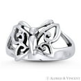thumbnail image 1 of Butterfly Spirit Animal Charm Rebirth & Resurrection Totem Ring in Oxidized .925 Sterling Silver, 1 of 1