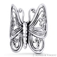 thumbnail image 1 of Butterfly Spirit Animal Charm Rebirth & Resurrection Totem Ring in Oxidized .925 Sterling Silver, 1 of 1