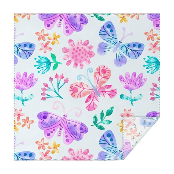 Butterfly Square Tablecloth 42x42in-Waterproof Polyester Printed Table Cover, Wrinkle Resistant & Washable for Kitchen Dining Picnic Party Decor, Buffet Table, Holiday Party, Dinner, Wedding