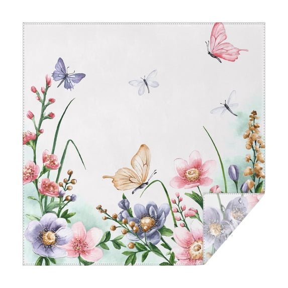 Butterfly Square Tablecloth 42x42in-Waterproof Polyester Printed Table Cover, Wrinkle Resistant & Washable for Kitchen Dining Picnic Party Decor, Buffet Table, Holiday Party, Dinner, Wedding