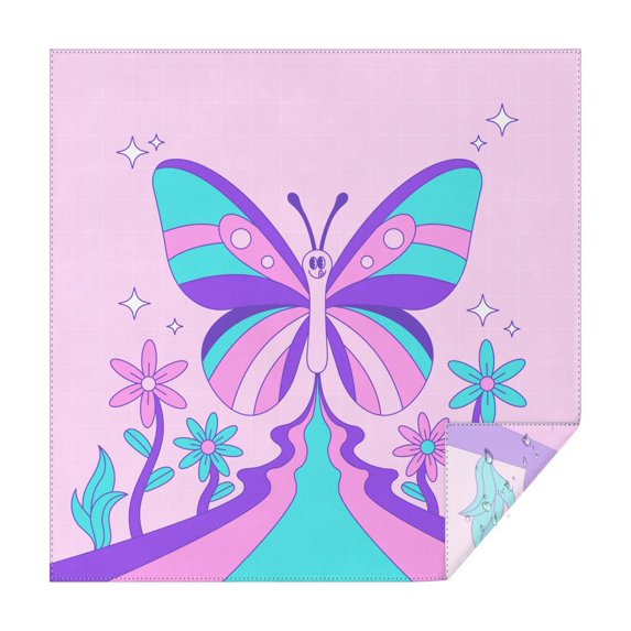 Butterfly Square Tablecloth 52x52in-Waterproof Polyester Printed Table Cover, Wrinkle Resistant & Washable for Kitchen Dining Picnic Party Decor, Buffet Table, Holiday Party, Dinner, Wedding
