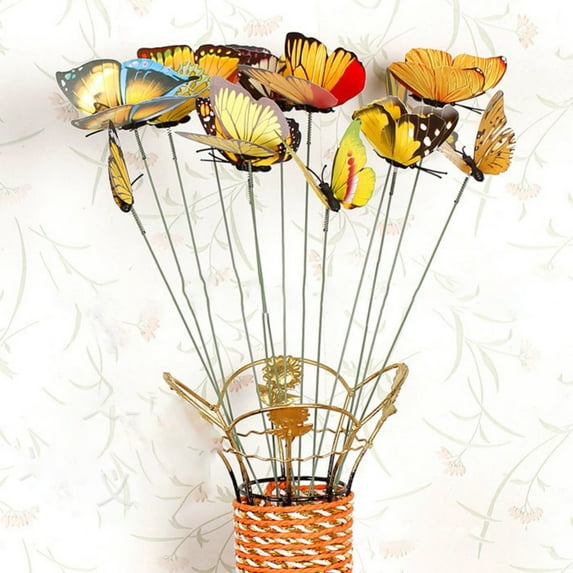 Butterfly Stakes Fake Butterflies Stake 3D Butterflies Stakes, Colorful Metal Sticks For Flower Arrangements, Garden Decorations, Outdoor Yard Decor For Garden Outdoor Ornaments Walmart Deals