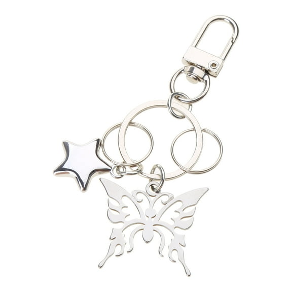 Butterfly Star Keychain Delicate Butterfly Bag Charm Fashionable Key Chain Alloy Material Gift for Stylish Individuals