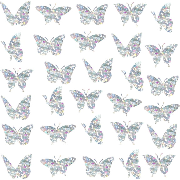 Butterfly Static Window Clings Anti Collision Window Decals for Bird Strikes, Glass Awareness Stickers, Stop Birds Flying into Windows, Set of 30