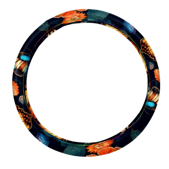 Butterfly Steering Wheel Cover 14.5 Inch Printing PVC Leather Auto Accessories Car Wheel Covers Steering Wheel Covers