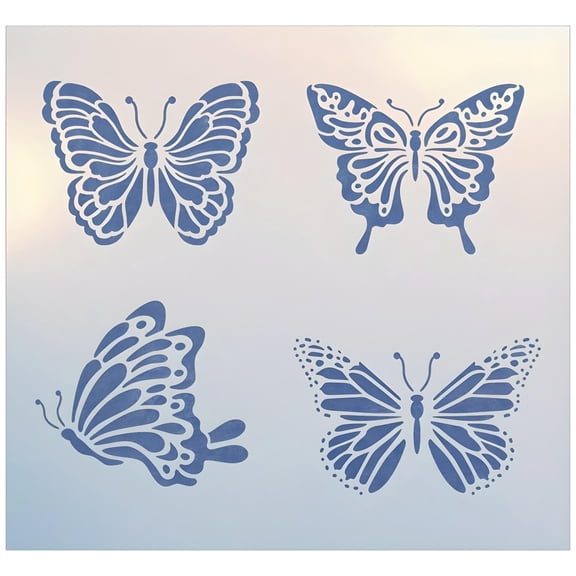 Butterfly Stencil SET of 4 Reusable Mylar Original Butterfly Stencil Templates for Painting Wall Floor Crafts Art DIY - The Artful Stencil