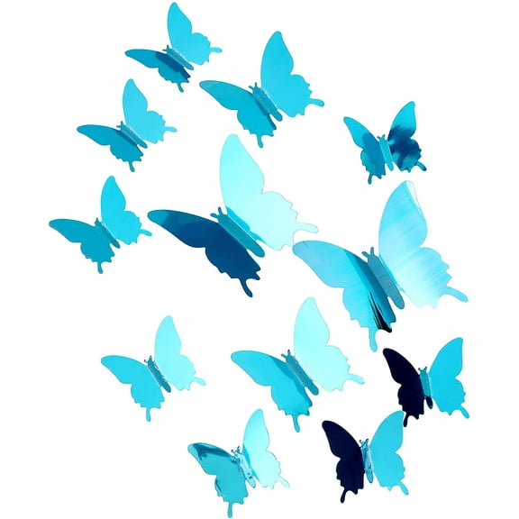 Butterfly Stickers Butterfly Wall Decor Sticker Wall Decal,36 PCS 3 Size 3D Glitter Butterflies Decor Wall Sticker,DIY Removable Mural Stickers Decal for Home aAnd Nursery Room Party Decoration