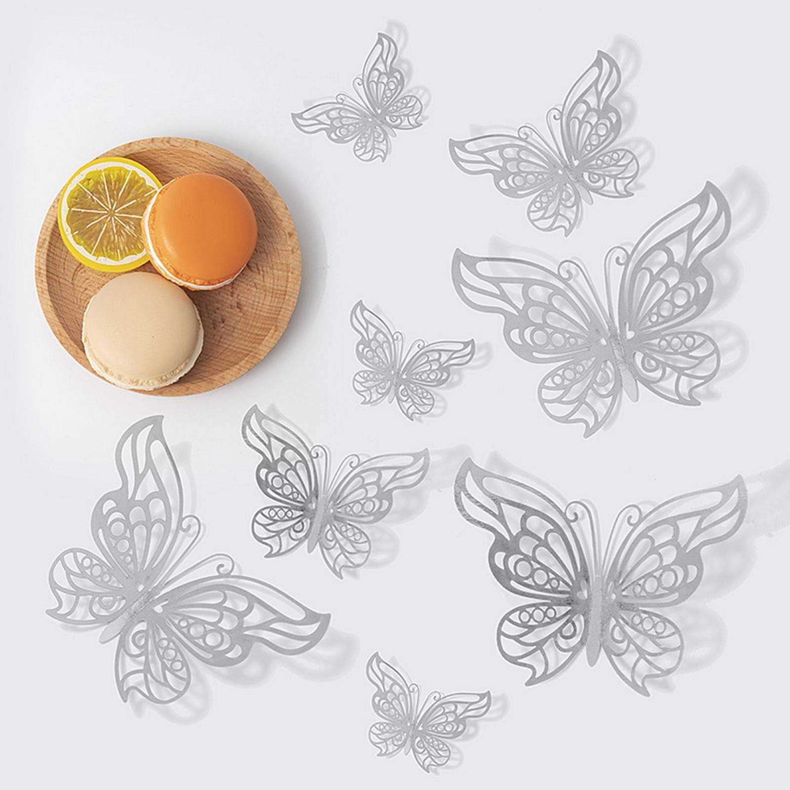 Butterfly Stickers Sale! [Model 1-Silver] Glittering 3D Butterfly Wall ...
