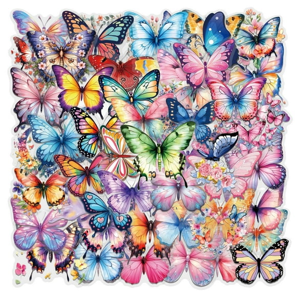 Butterfly Stickers Set for Scrapbooking Laptop Water Bottle Luggage Phone Case DIY Craft Projects Journaling Arts Decor