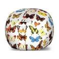 thumbnail image 1 of Butterfly Storage Toy Bag Chair, Assortment of Detailed Butterflies in Various Shapes Vibrant Colored Creatures, Stuffed Animal Organizer Washable Bag, Large Size, Multicolor, by Ambesonne, 1 of 3