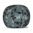 thumbnail image 1 of Butterfly Storage Toy Bag Chair, Pale Toned Floral Background with Colorful Flying Animals Vintage Elements, Stuffed Animal Organizer Washable Bag, Small Size, Multicolor, by Ambesonne, 1 of 3