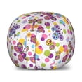 thumbnail image 1 of Butterfly Storage Toy Bag Chair, Vibrant Flora Patterned and Polka Dotted Background with Vintage Inspired Animals, Stuffed Animal Organizer Washable Bag, Large Size, Multicolor, by Ambesonne, 1 of 3