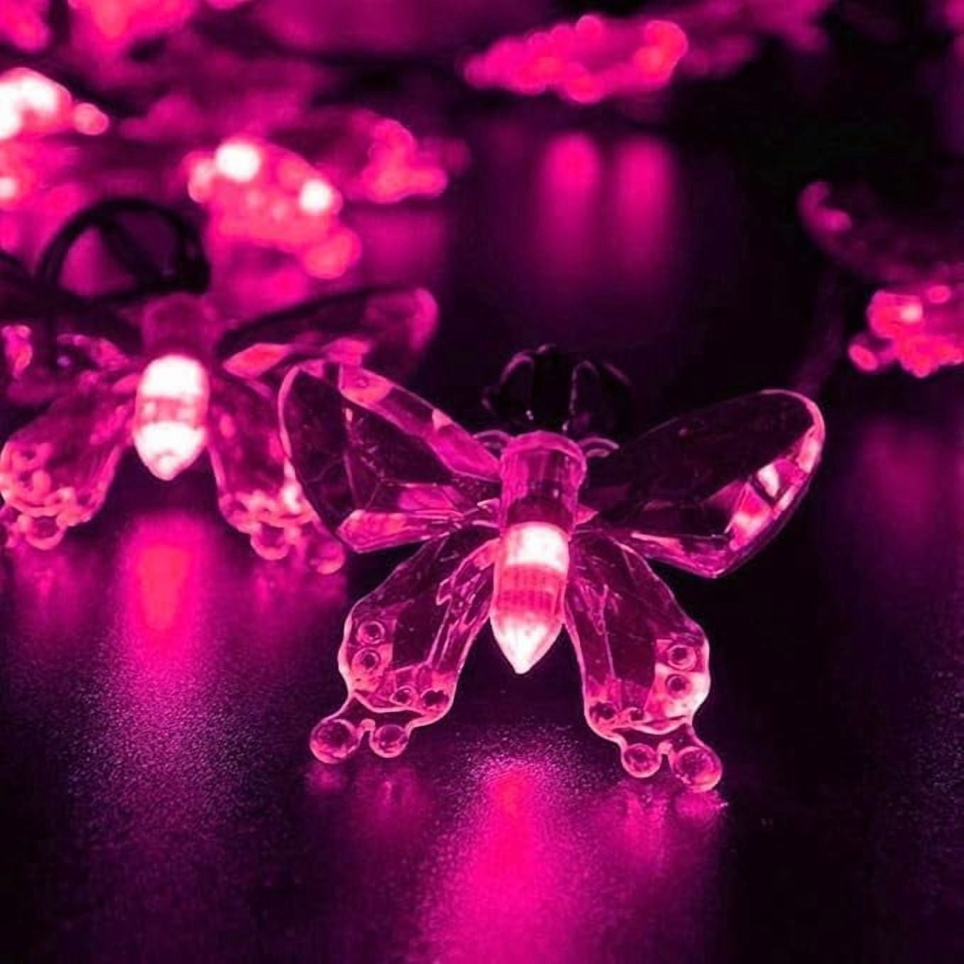 Butterfly String Lights, 5m 20LED Outdoor Solar Powered String Light 8Mode Indoor for Garden Home Wedding Party Christmas Lighting Decoration
