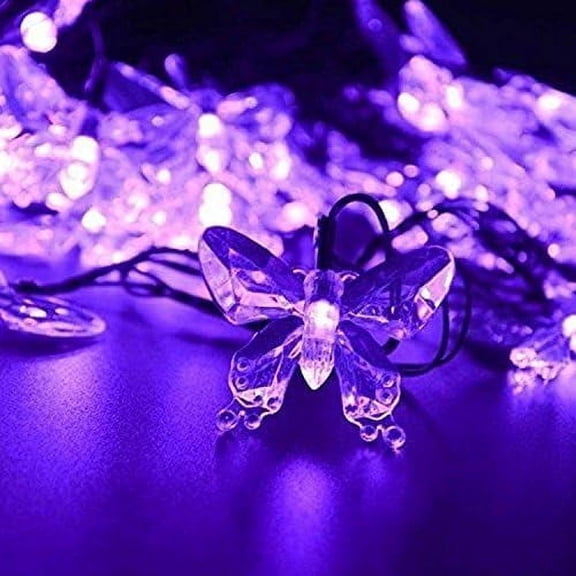 Butterfly String Lights, 7M 50LED Solar Butterfly String Lights Outdoor Garden Solar String Lights Waterproof