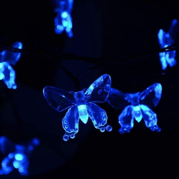 Butterfly String Lights, 7M 50LED Solar Butterfly String Lights Outdoor Garden Solar String Lights Waterproof