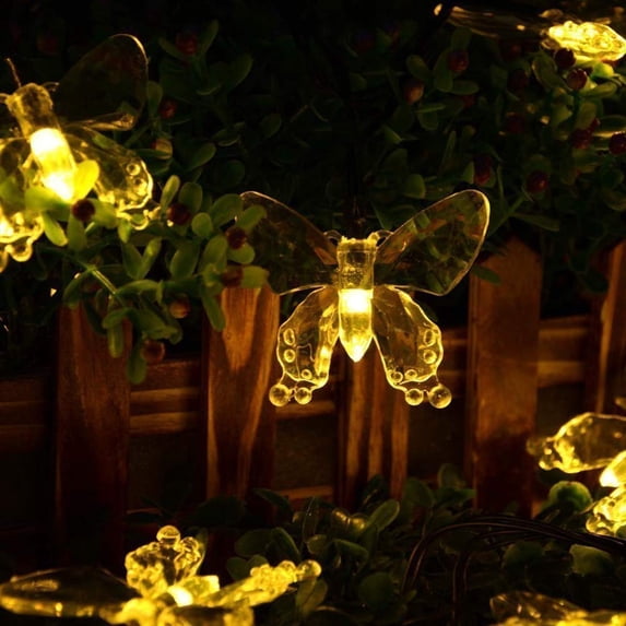 Butterfly String Lights,Waterproof 4.8M/16FT 20LED Butterfly Solar Lamp ...