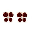 thumbnail image 1 of Butterfly Stud! 3 MM Round Garnet Gemstone 925 Sterling Silver Rose Plated Wedding Earrings, 1 of 2