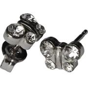 Butterfly Stud Earrings Clear April Crystal Studex Sensitive Stainless Steel