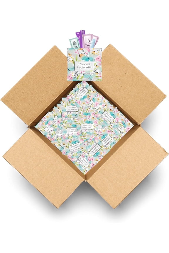 Butterfly Style Menstrual Kit All-in-One 60 Pack | Convenience on The Go | Period Kit Pack for Travelling, Tweens & Teenagers or just When Youre Out | Individually Wrapped Feminine Hygiene Product