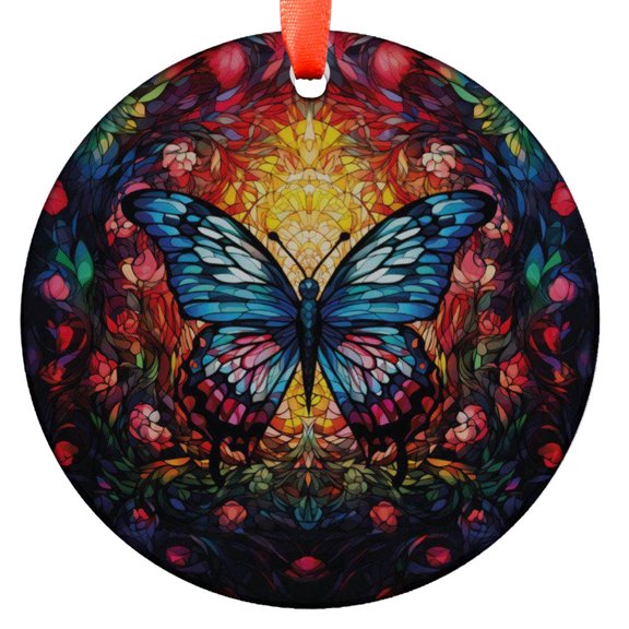 Butterfly Sun Catcher, Colorful Butterfly Ornament, Window Hanging Decor, Handmade Suncatcher, Vibrant Home Decoration, Holiday Keepsake, Xmas Tree Hanging Decoration, Seasonal Gif