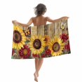 thumbnail image 1 of Butterfly Sunflower Beach Towels Blanket Soft&Absorbent Quick Dry Microfiber Live Love Laugh Farmhouse Wood Textured Pool Towels for Swimming ,Yoga, Sports, Gym, Camping,Large 30X60in,, 1 of 8