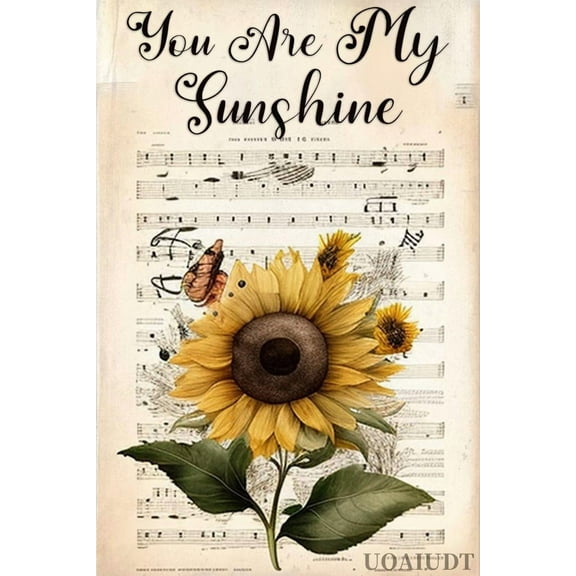 Butterfly Sunflower Diamond Art Painting Kits for Adults,You Are My Sunshine DIY 5D Diamond Painting Round Full Drill,Gem Art Crafts Diamond Dots for Beginnings Home Wall Decor 12x12 Inch