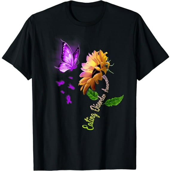 Butterfly Sunflower Eating Disorder Awareness T-Shirt
