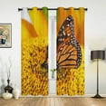 Butterfly Sunflower Window Curtain for Living Room Balcony Decor