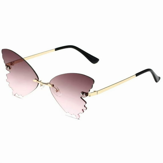 Butterfly Sunglasses for Women/Men Oversized Rimless Eyewear Luxury Trending Cat Eye Sun Glasses Streetwear UV400