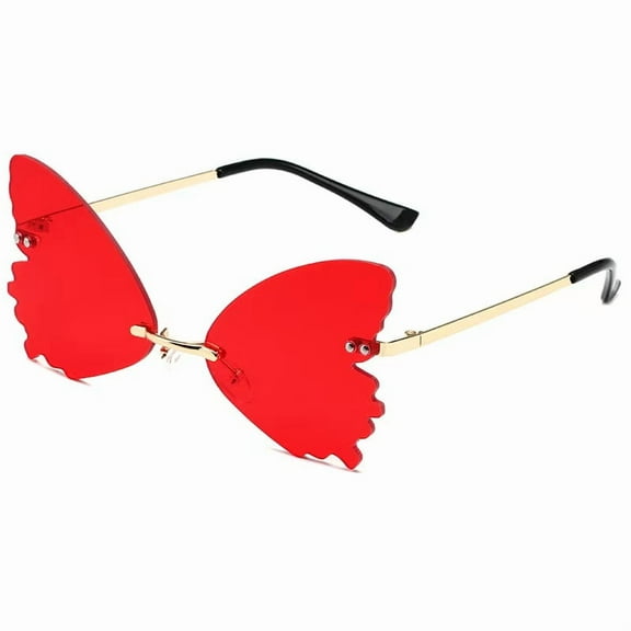 Butterfly Sunglasses for Women/Men Oversized Rimless Eyewear Luxury Trending Cat Eye Sun Glasses Streetwear UV400