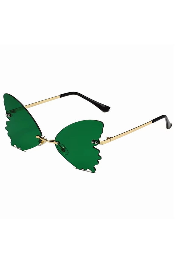 Butterfly Sunglasses for Women/Men Oversized Rimless Eyewear Luxury Trending Cat Eye Sun Glasses Streetwear UV400