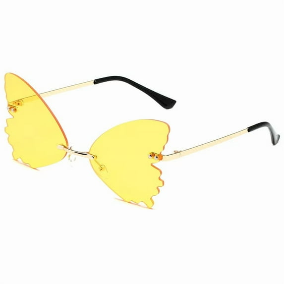 Butterfly Sunglasses for Women/Men Oversized Rimless Eyewear Luxury Trending Cat Eye Sun Glasses Streetwear UV400