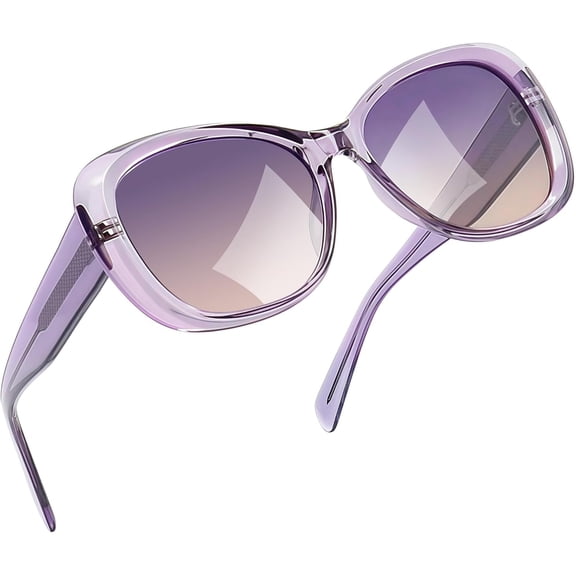 Butterfly Sunglasses for Women's Medium to Large Faces - Polarized UV400, Acetate Arms & TR90 Frame