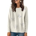 thumbnail image 1 of Butterfly Sweater Women Holiday Sweater Sweaters for Women Womens Sweaters Womens Knit Sweaters Long Sleeve Lightweight Pullover Printed Cute Tops Winter Casual Fashion Outfits, White-XXL, 1 of 1