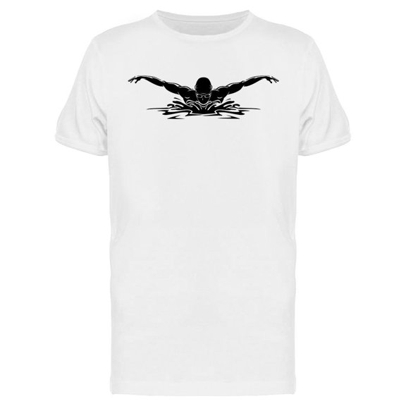 Butterfly Swimming Silhouette T-Shirt Men -Image by Shutterstock, Male 3X-Large